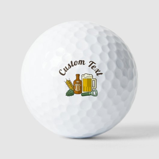 ビールアイコンゴルフボール ゴルフボール (正面)