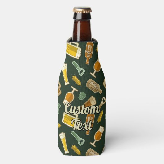 ビールアイコンパターンボトルクール ボトルクーラー (ボトル正面)