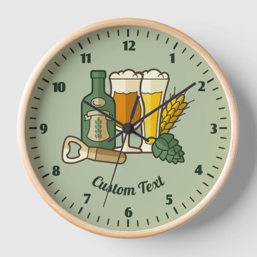 ビールアイコン時計 壁時計 (正面)