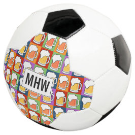 ビールアポップ・アートのートカスタムモノグラムサッカーボール サッカーボール