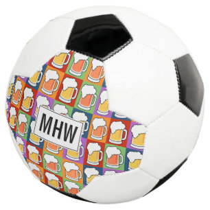 ビールアポップ・アートのートカスタムモノグラムサッカーボール サッカーボール