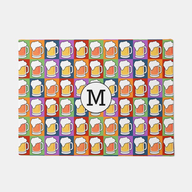 ビールアポップ・アートのートカスタムモノグラムドアマット ドアマット (正面)