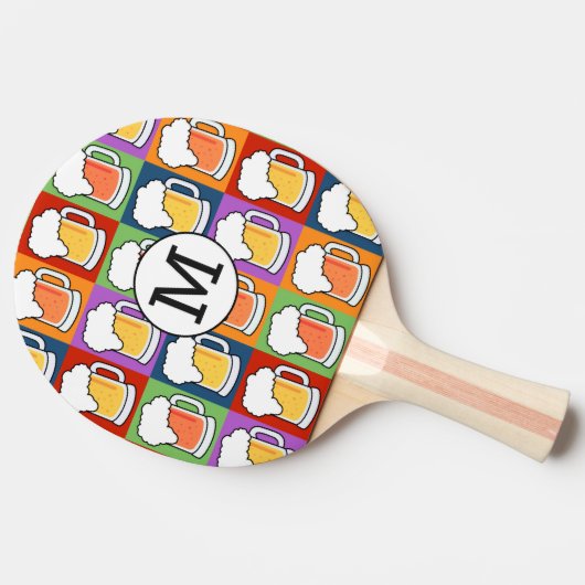 ビールアポップ・アートのートカスタムモノグラム卓球ラケット 卓球ラケット (横)