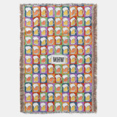 ビールアポップ・アートのートカスタムモノグラム投げ毛布 スローブランケット (正面縦)