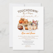 ビールアンドサッカーパンプキン秋おむつシャワー 招待状 (正面)