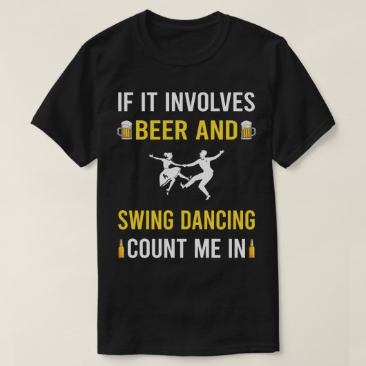 ビールアンドスイング踊りダンス Tシャツ (デザイン正面)