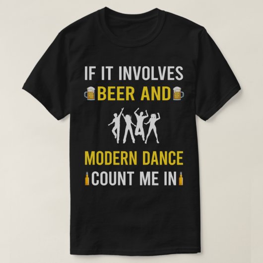 ビールアンドダンモダンス踊りダンサー Tシャツ (デザイン正面)