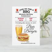 ビールアンドバーガーBBQ誕生日招待状 招待状 (スタンド正面)