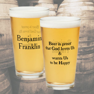 ビールイプルーフおもしろいベンフランクリン引用文 タンブラーグラス