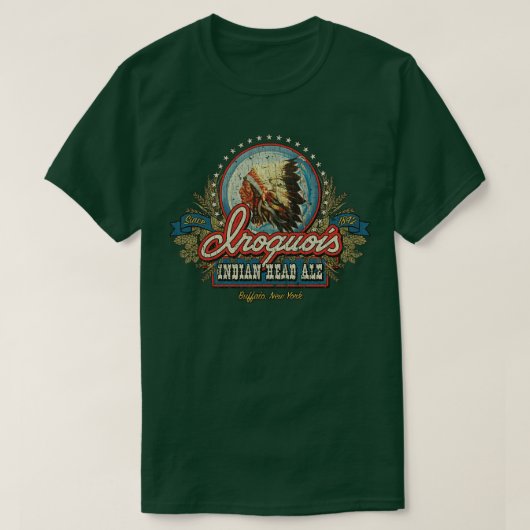 ビールイロコイインディアンヘッドエール1842 Tシャツ (デザイン正面)