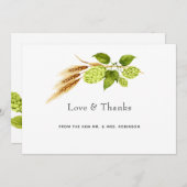 ビールウィローグリーンリー結婚ヴィンヤード サンキューカード (正面/裏面)