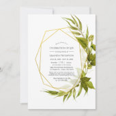 ビールウィローライフの幾何学的お祝い 招待状 (正面)