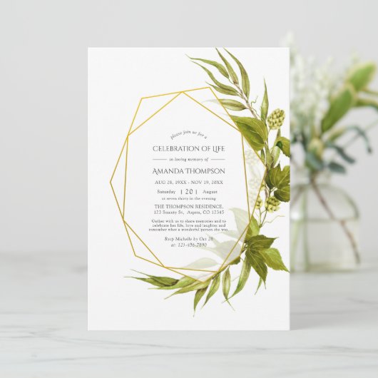 ビールウィローライフの幾何学的お祝い 招待状 (スタンド正面)