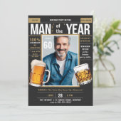 ビールウイスキー誌おもしろいメンズ誕生日写真 招待状 (スタンド正面)
