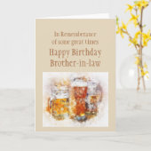 ビールエおもしろいール義兄誕生日グッドタイム カード (黄色い花)