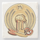 ビールオクトーバーフェストラベルヴィンテージグラフィック ストーンコースター (正面)