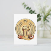 ビールオクトーバーフェストラベルヴィンテージグラフィック ポストカード (スタンド正面)