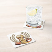 ビールオクトーバーフェスト図 スクエアペーパーコースター (インサイチュ)