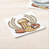 ビールオクトーバーフェスト図 スクエアペーパーコースター (アングル)