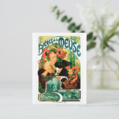 ビールオブザメユーアルフォンスミュシャファインアート ポストカード (スタンド正面)