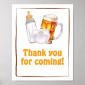 ビールオムツパーティーベビーシャワーありがとう来。 ポスター (正面)