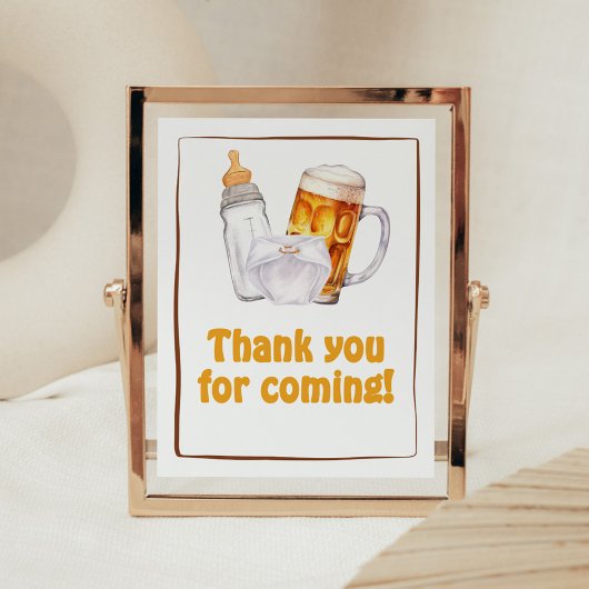 ビールオムツパーティーベビーシャワーありがとう来。 ポスター