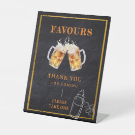 ビールオムツパーティーベビーシャワーありがとう 台座サイン