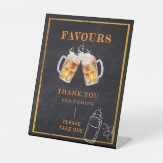 ビールオムツパーティーベビーシャワーありがとう 台座サイン