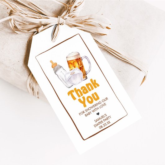 ビールオムツパーティーベビーシャワーメッセージカード ギフトタグ