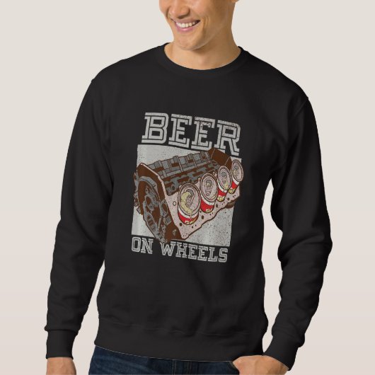 ビールオンホイールビール樽飲み スウェットシャツ (正面)