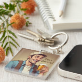 ビールオーバー誕生日キーチェーン キーホルダー (正面右)