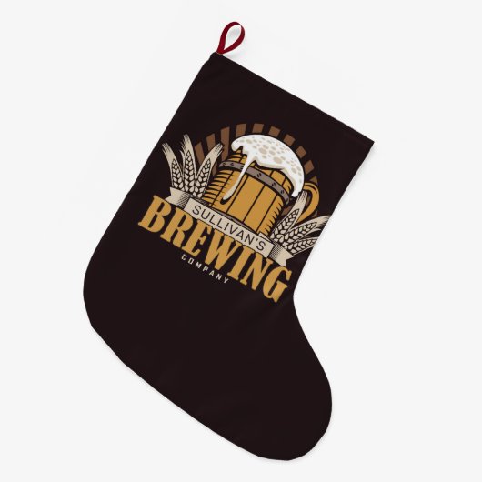 ビールカスタマイズ醸造会社バー ラージクリスマスストッキング (正面 (吊り時))