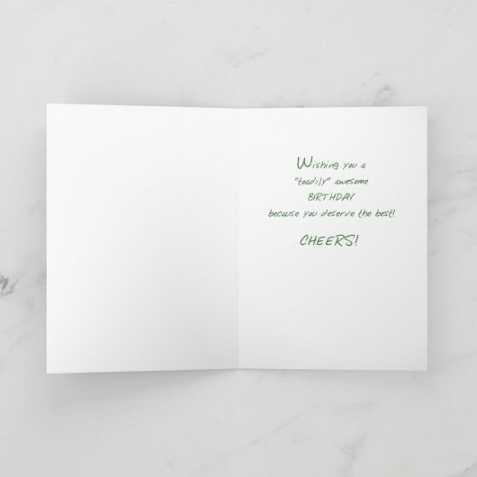 ビールカスタムと誕生日の揚げ揚げ年齢のカエル カード (内部)