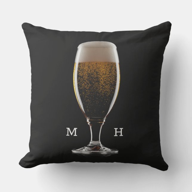 ビールカスタムのモノグラムガラス アウトドアクッション (正面)