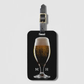 ビールカスタムのモノグラムガラス ラゲッジタグ (正面縦)