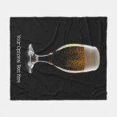 ビールカスタムの文字ガラス フリースブランケット (正面(横))