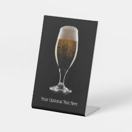 ビールカスタムの文字ガラス 台座サイン