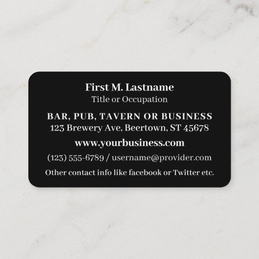 ビールカスタムの文字ガラス 名刺 (裏面)