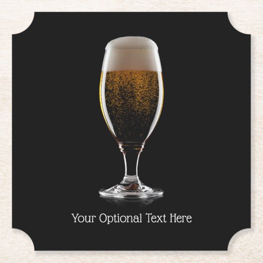 ビールカスタムコースターセットの文字ガラス ペーパーコースター (正面)
