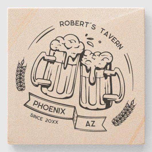 ビールカスタム恋人ホーム向けパーソナライズされたバー ストーンコースター (正面)