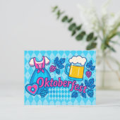 ビールカラフルとハートのオクトーバーフェスト漫画 シーズンポストカード (スタンド正面)