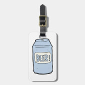 ビールカンイラストレーションレトロビールラバーデザイン ラゲッジタグ (正面縦)