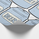 ビールカンイラストレーションレトロビールラバーデザイン ラッピングペーパー (角)