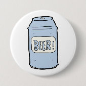 ビールカンイラストレーションレトロビールラバーデザイン 缶バッジ (正面)