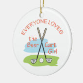 ビールカートガール セラミックオーナメント (左)