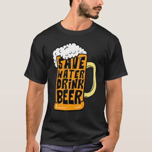 ビールガおもしろいラス飲料水救飲料ビール Tシャツ (正面)