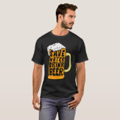ビールガおもしろいラス飲料水救飲料ビール Tシャツ (正面フル)