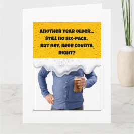 ビールガットおもしろい誕生日カード男性へ カード