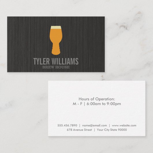 ビールガラスのロゴ 名刺 (正面/裏面)