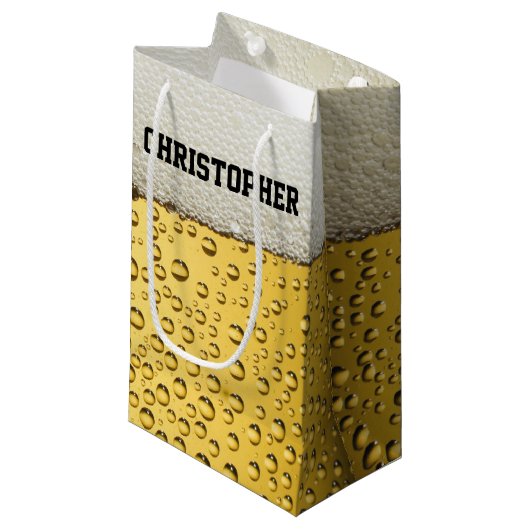 ビールガラスは個人化なります スモールペーパーバッグ (正面アングル)